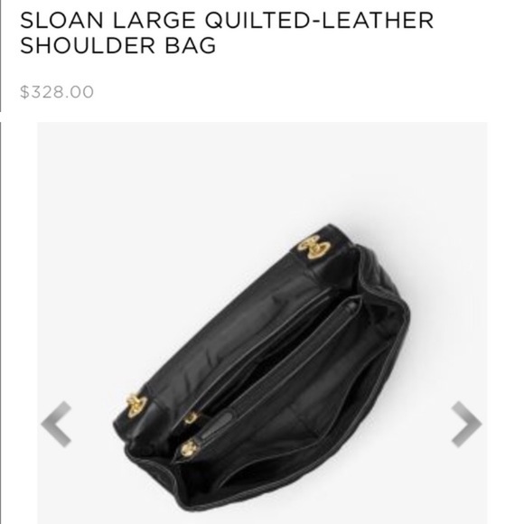 Michael Kors Sloan large black quilted lamb skin and gold hardware purse - Picture 2 of 16